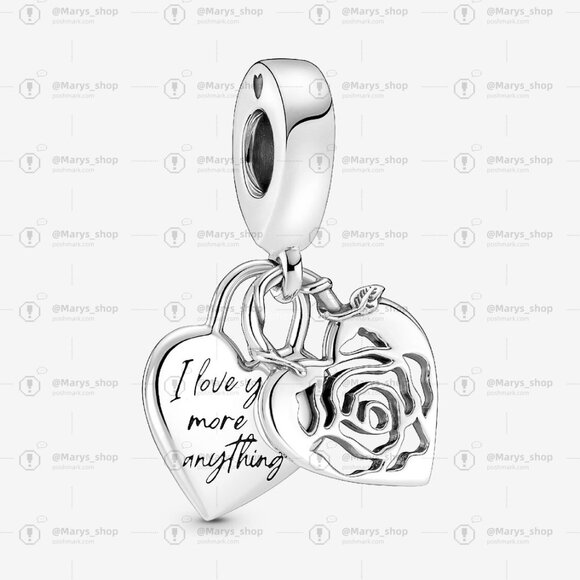 Pandora Rose Heart Padlock Dangle Charm - Picture 1 of 6